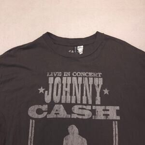 Johnny Cash Band Crew Neck Short Sleeve Graphic Shirt Mens Size M Gray